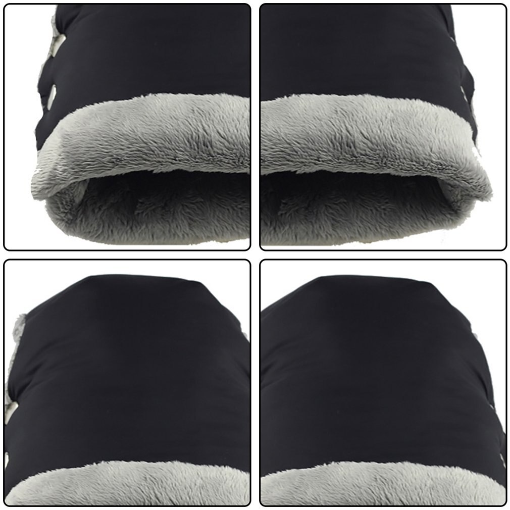 1 Pair Winter Warm Stroller Gloves Waterproof Pram Stroller Baby Cart Fleece Hand Muff Mitten Baby Buggy Clutch Cart Glove