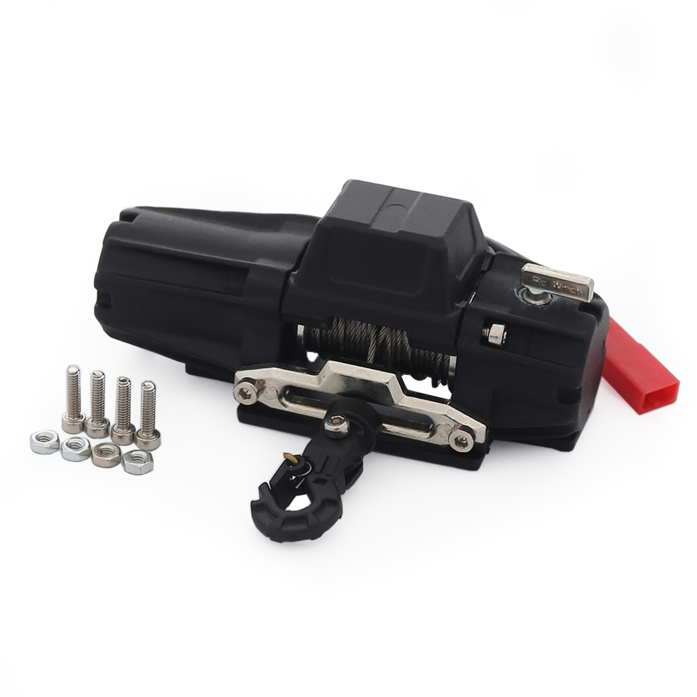 Cabrestante eléctrico de Metal para coche teledirigido, sistema de control remoto inalámbrico para 1/8, 1/10, TRX4, Axial, SCX10, D90, CC01, AXI03007: YELLOW