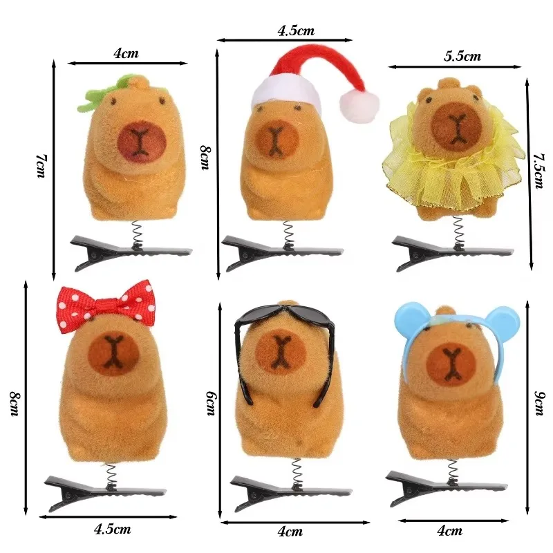 Cute Capybara Hair Clip Children Funny Kawaii 3D Animal Plush Hairpin Duckbill Clips Headdress Lovely Kids Hair Accessories