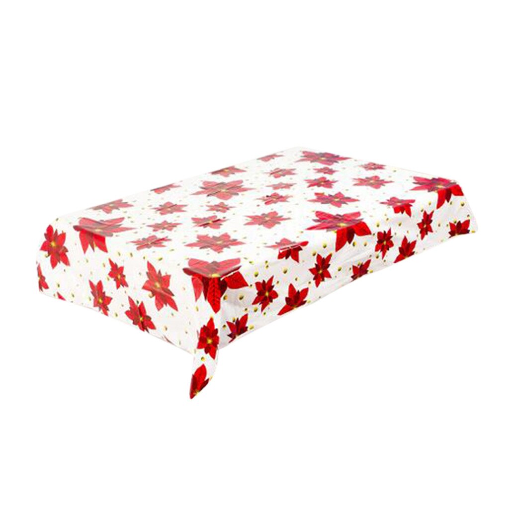 Disposable Merry Christmas Rectangular Printed PVC Cartoon Tablecloth 110*180cm Table Cloth Christmas Decoration PVC Tablecloth: A