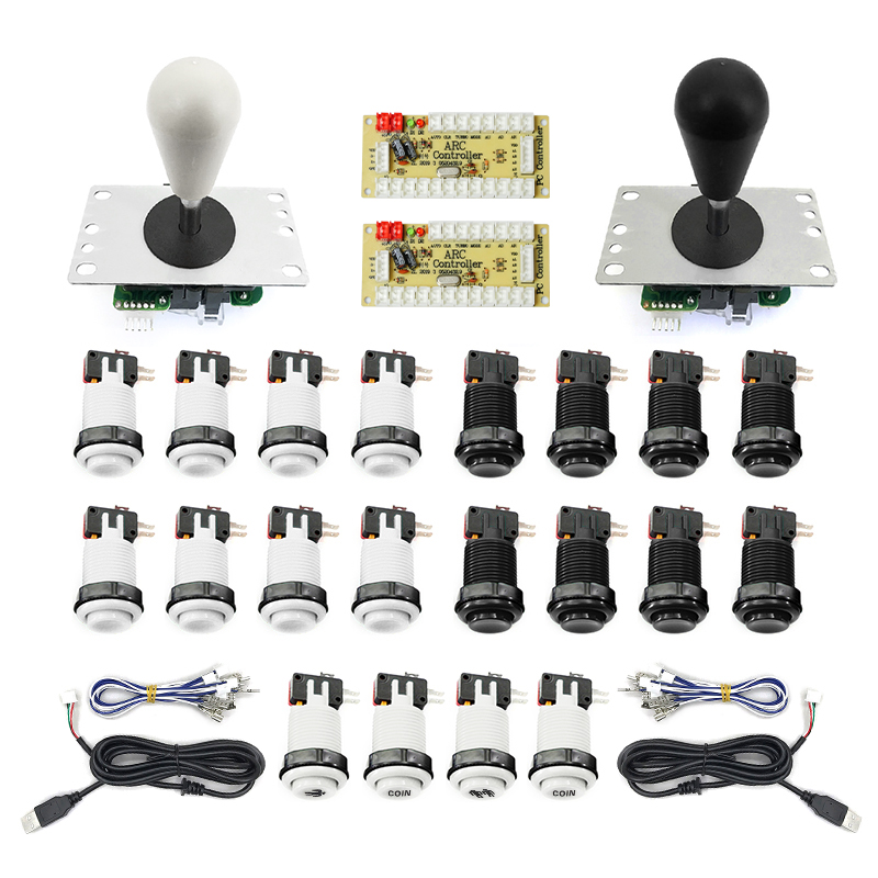 Arkade- 2 -spieler-Null-Verzögerung-Bausatz, mando Arkade usb-Encoder für pc, Himbeere Pi, happ druckknopf-Joystick, usb-Arkade-automat: Burgund