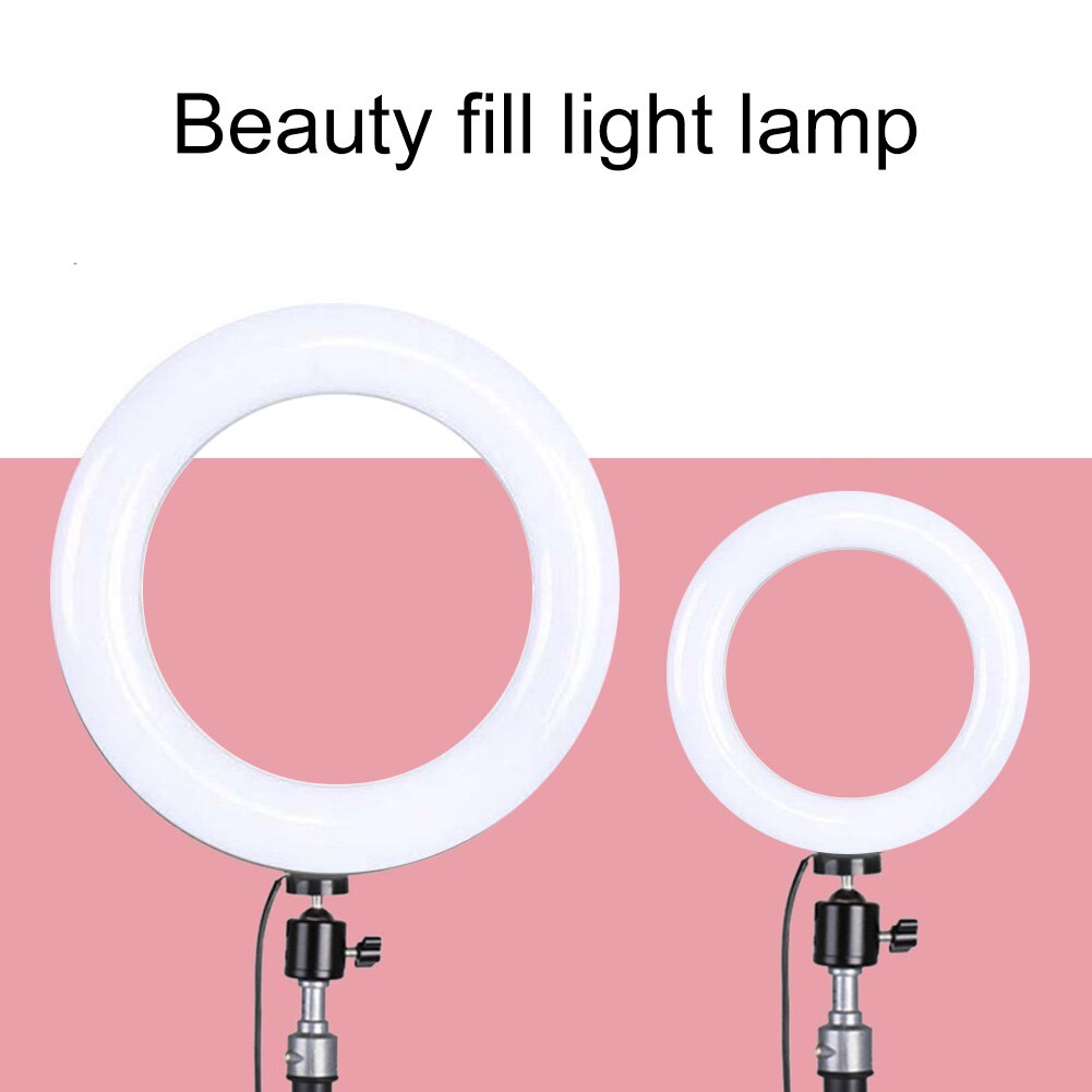 16cm Camera Studio Ring Light Video LED Beauty Ring Light Photography Dimmable Ring Lamp+Tripod for Selfie/Live Show