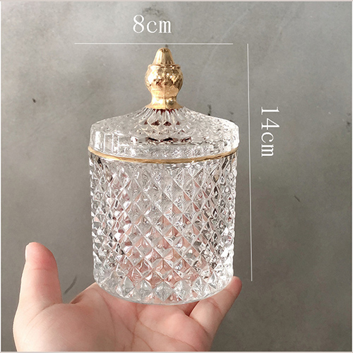 Bocal de rangement en verre français Phnom Penh, boîte transparente pour coton-tige, bijoux, bonbons, thé, bouteille d&#39;aromathérapie, décoration de la maison: large