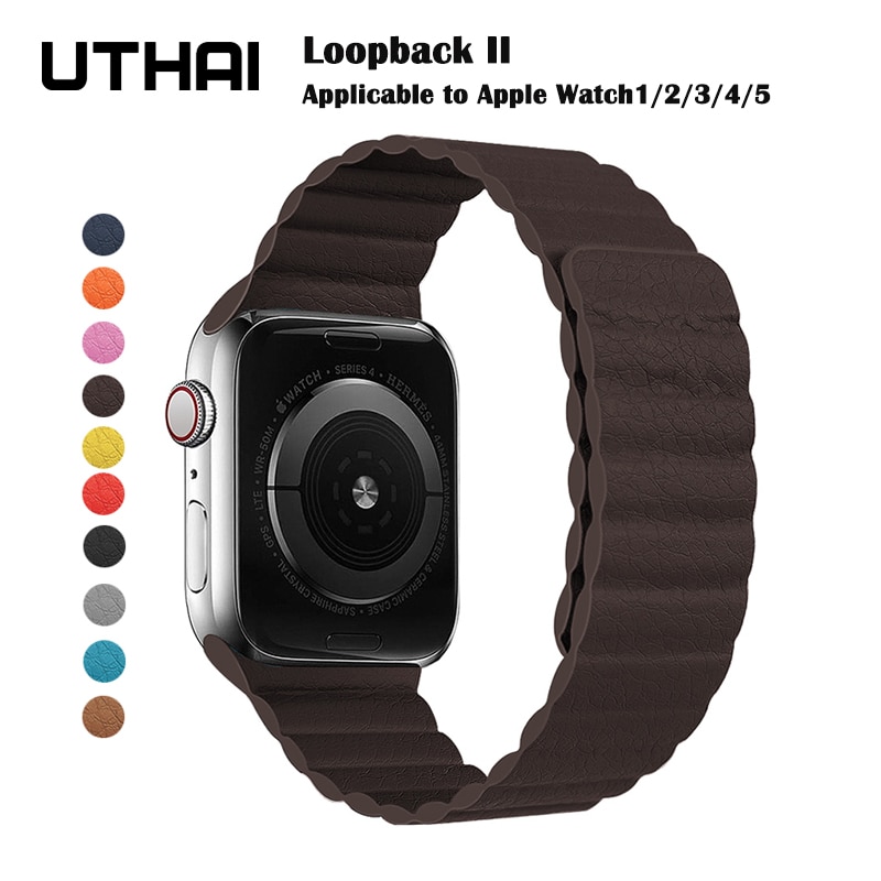 Magnetisk rem til apple watch læderløkke til apple watch rem 44mm 40mm erstatning iwatch series 5 4 3 2 1 urremme