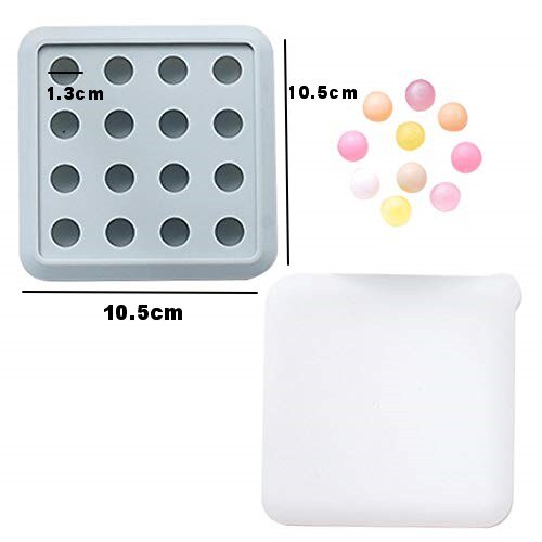 Kuglekugle silikoneform til kage bagværk bagning chokolade slik fondant bagværk rund form 3d sæbeform gør det selv dekoration: Blå 1.3cm 16 huller