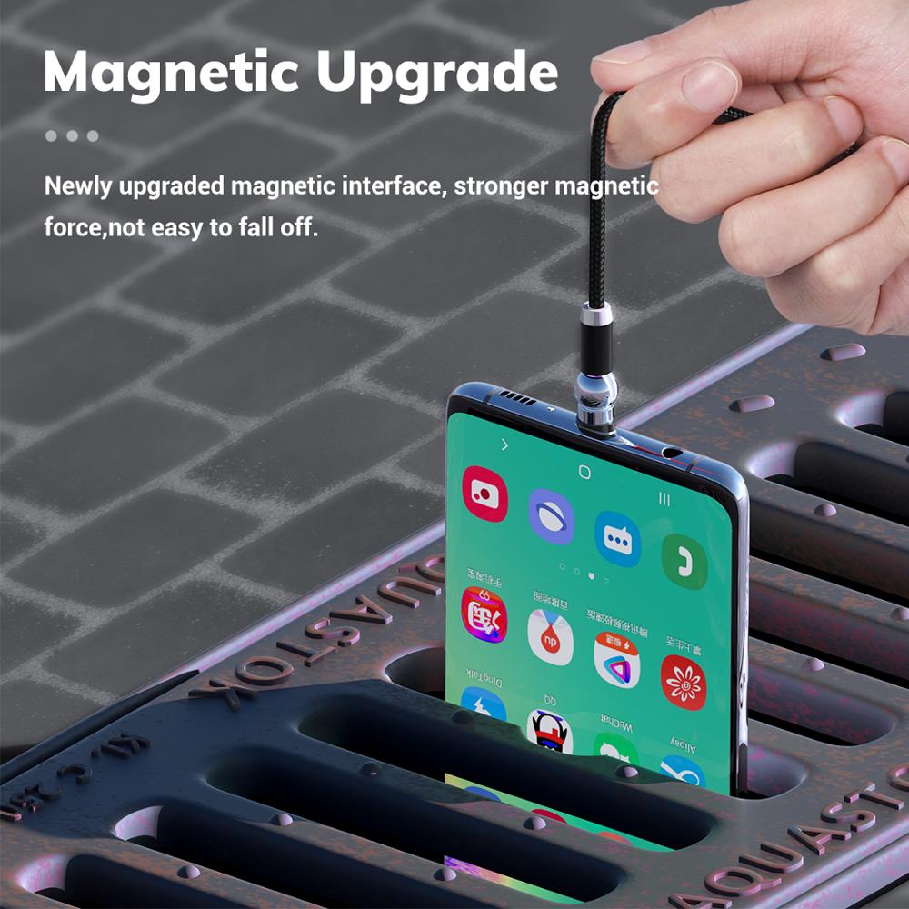 TOPK AM28 360 grad Drehen Magnetischer Micro USB Typ C Kabel LED Magnetic Charging Kabel für iPhone 11 Xs Max X 8 7 6
