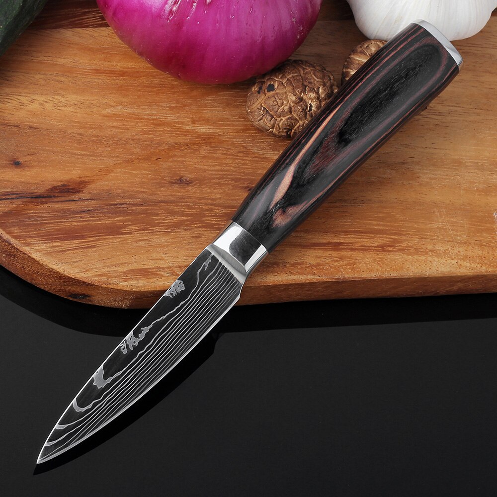 XITUO Kitchen Knife Japanese Paring Utility Santoku Chef Slicing Bread Stainless Steel Anti-stick Knives Kitchen Tool Accessorie