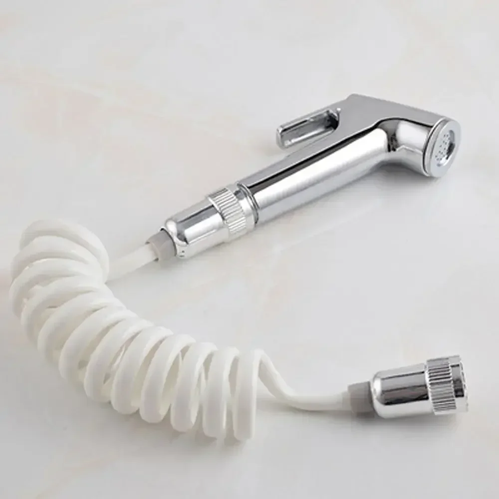 Badkamer Toilet Douchekop Zelf Handheld Toilet Bidets Sproeier Set Muurbeugel Hand Bidet Kraan Reiniging: WHITE