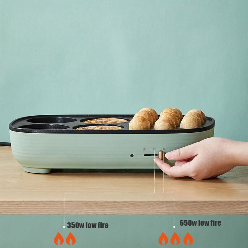 Octopus Ball Maker Takoyaki Baking Pan Electric Taiyaki Machine Sausage Hotdog Eggs Omelette Grill Japanese Fish-Shape Cake Oven