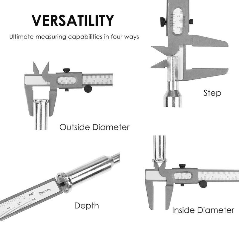 Herramienta de medición, Calibre Vernier metálico, 120mm, 150mm, paquimetro messchieber, instrumento de medición, calibradores Vernier