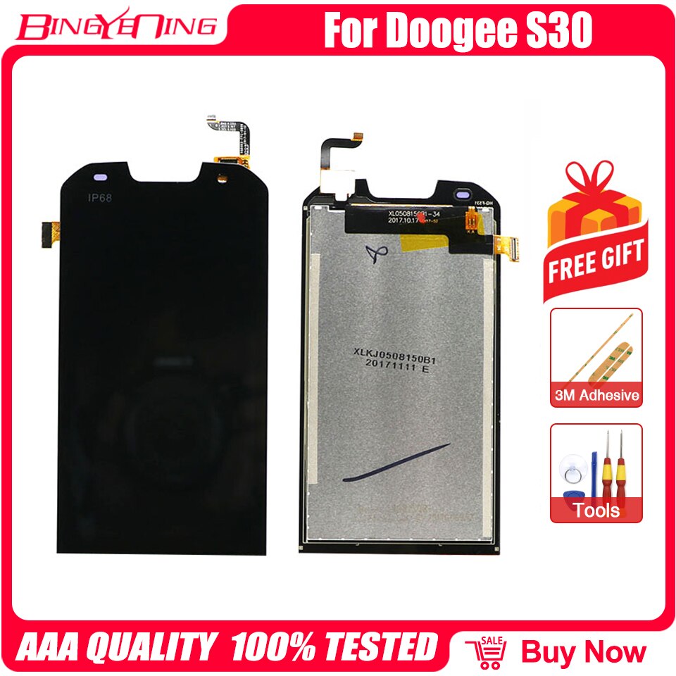 BingYeNing For DOOGEE S30/S40/S50/S60/S60 Lite/S70 Screen Assembly + Frame Assembly Feplacement: S30 No frame