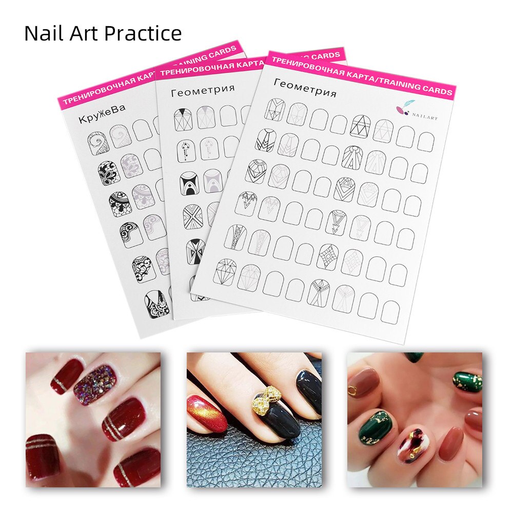 Drawing Painting Exercise Books Nail Art Training Practice Lines Drawing Painting Nail Art Practice Template Learning