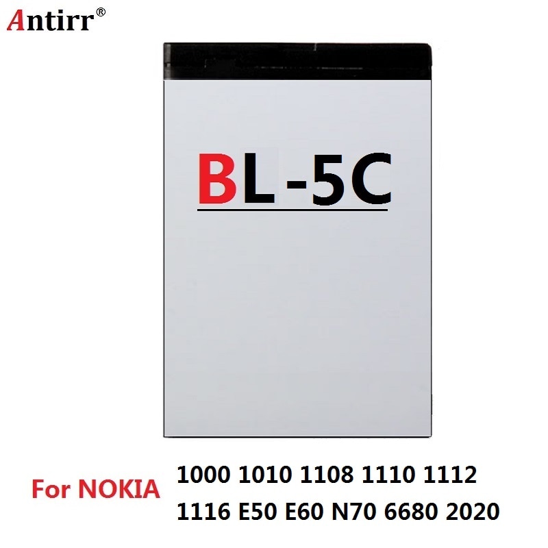 Batterie Li-ion 1020mAh BL-5C pour Nokia BL5C BL 5C Batterie 3.7V d'origine