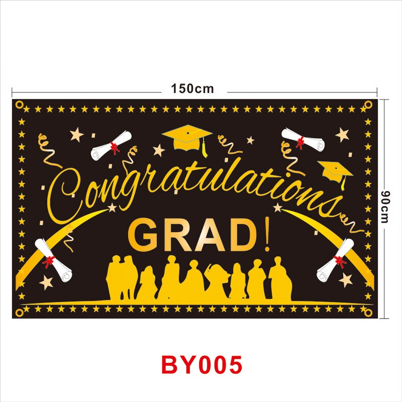 Party Photo booth Props Congratulation GRAD Sign Banner Graduation Party Wall Banner Photo Booth Prop: BY005