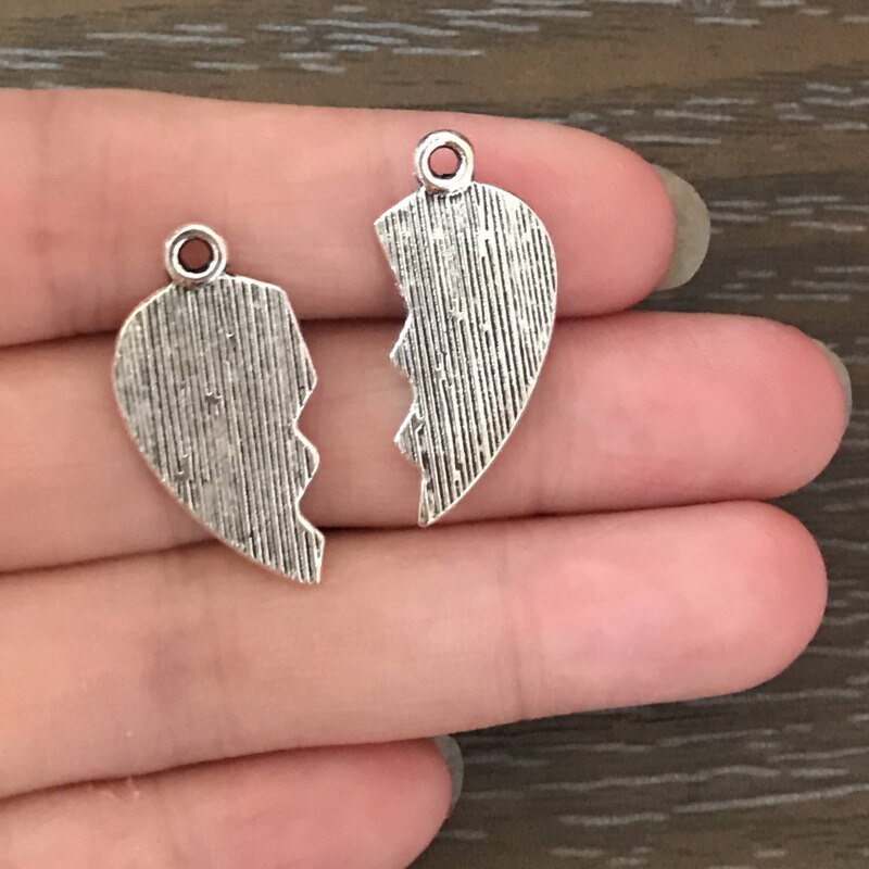 10pcs Best Fascino Amici di Fascino Della Boemia Della Lega di Figura Del Cuore Best Freinds Fascino per Best Amici Regali di Gioielli FAI DA TE