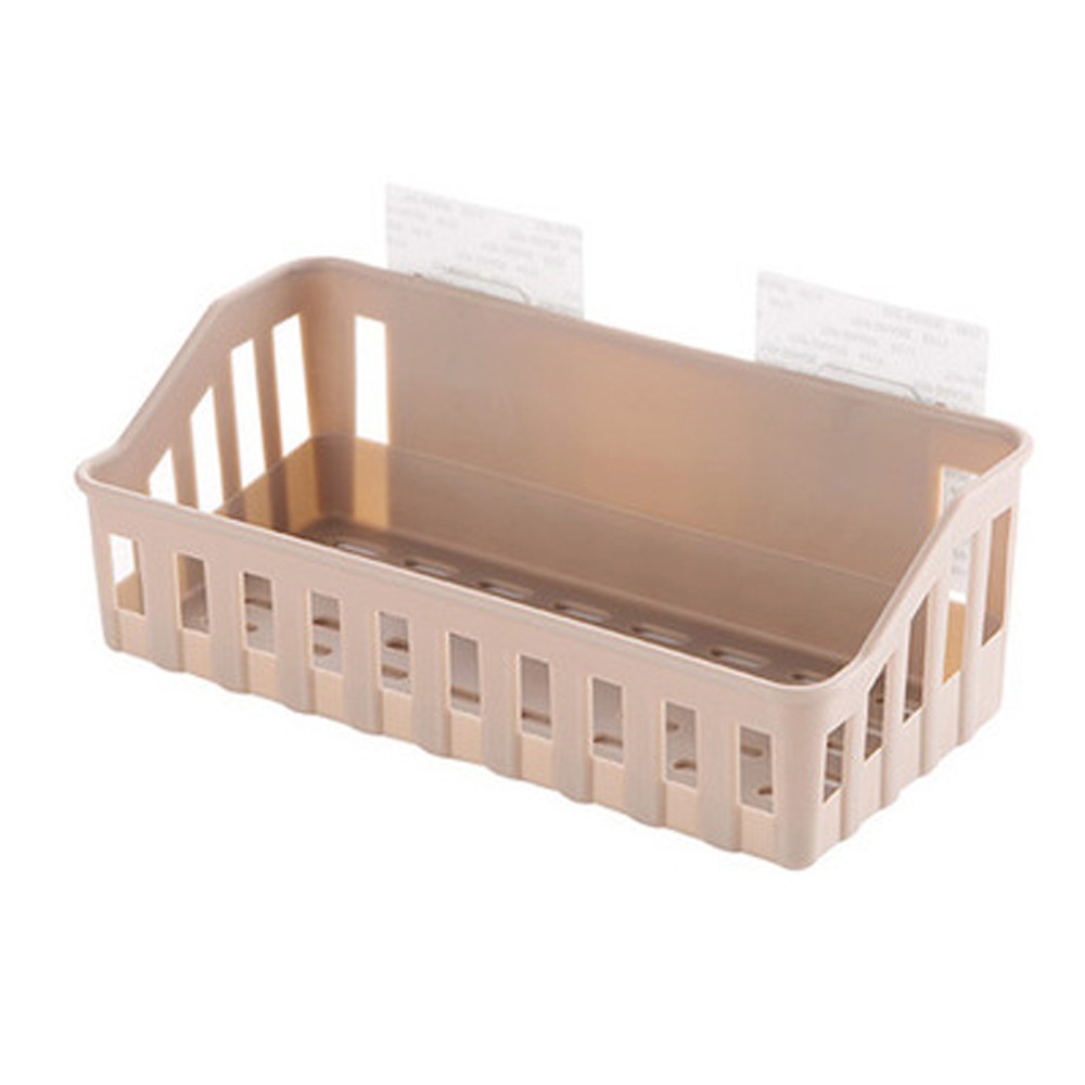 Kitchen Bathroom Wall Storage Shelf Hanging Rack Corner Basket Holder Organizer Hanging Plastic Free Punch Box Storage Hanger: B