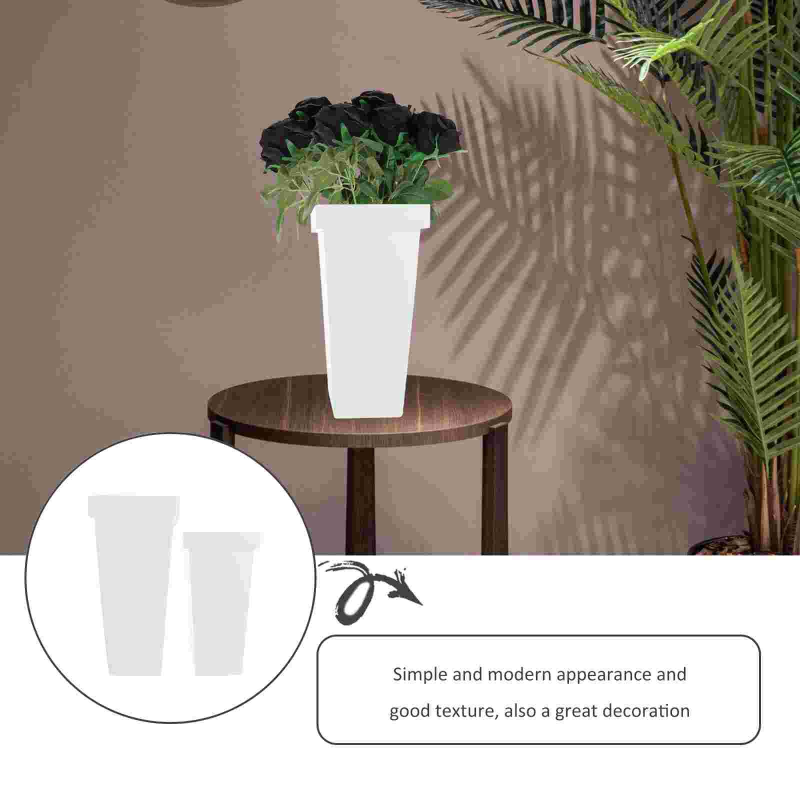 Seau à fleurs décoratif en plastique, 2 pièces, support pour fleurs