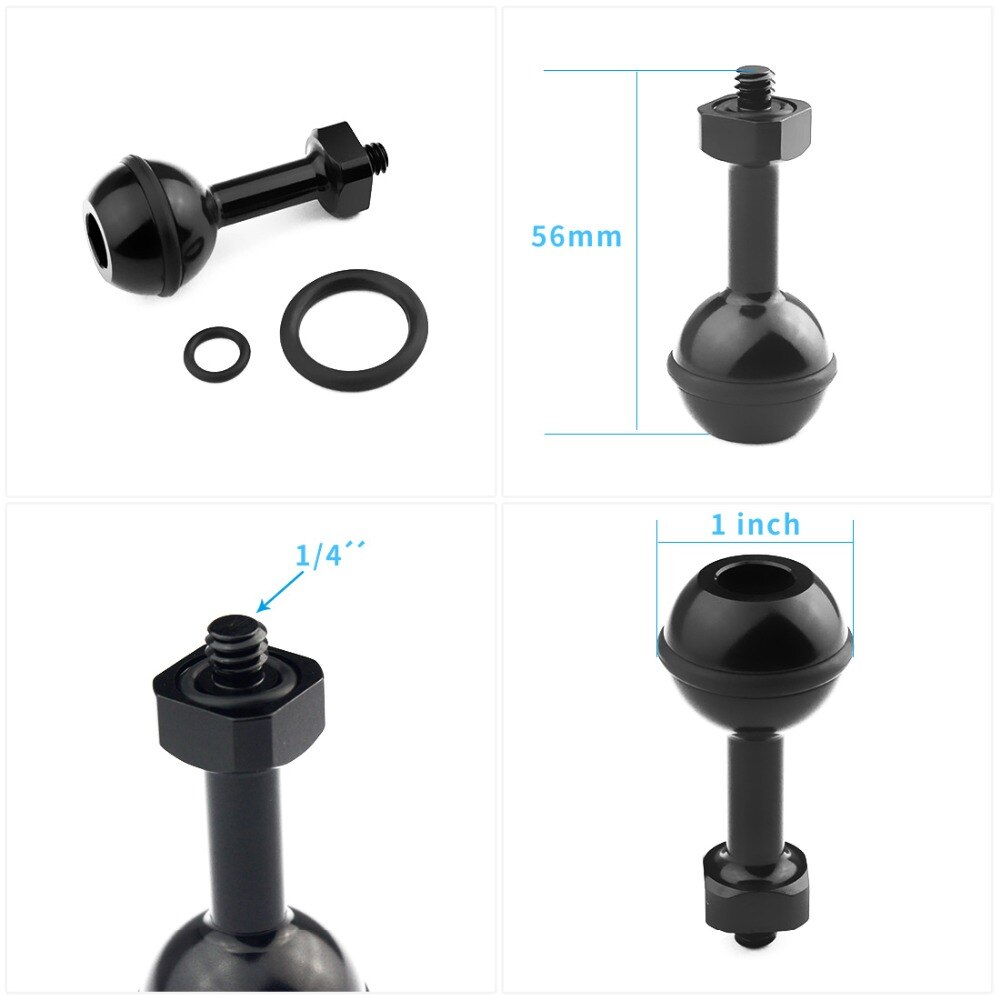 Cámara Gimbal Mount adaptador de interruptor placa con bola de cabeza para la Gopro Hero 7/6/5/4 sesiones deportes Cam para Osmo Zhiyun Feiyu