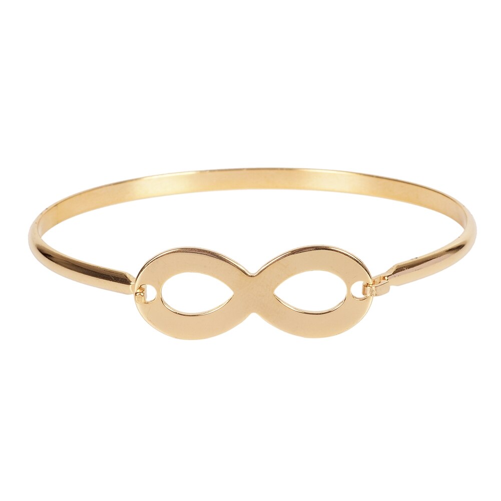 Gouden, zilveren, roestvrijstalen infinity armband met kroon, handbloem, muziek, liefde, punk, dames, vrouwelijke armband, sieraden