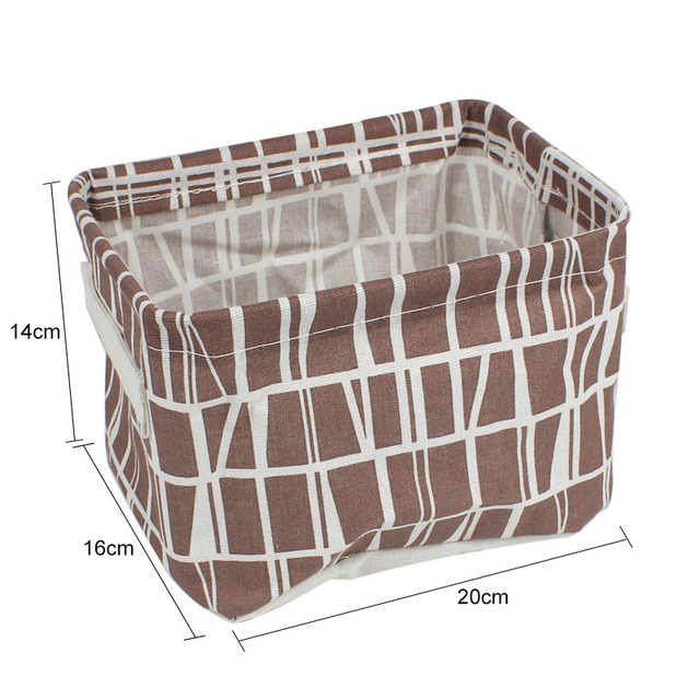 Underware Storage Organizer Office Stationery Linen Desktop Storage Box Waterproof Toy Sundries Storage Basket Cosmetic: VIOLET/紫罗兰