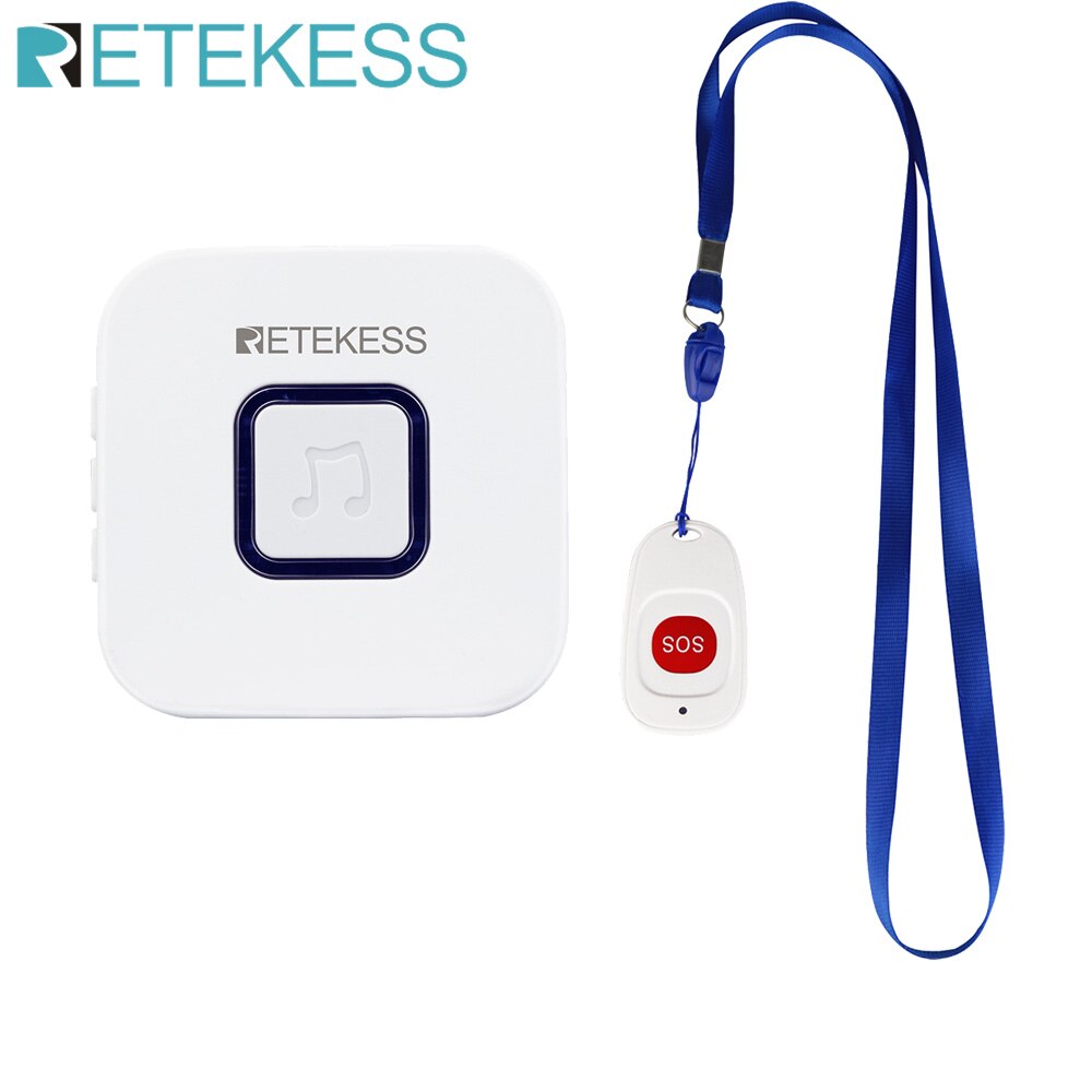 Retekess Caregiver cercapersone Wireless SOS pulsante di chiamata infermiera chiamata avviso sistema di assistenza paziente per pazienti anziani domestici: 1 set