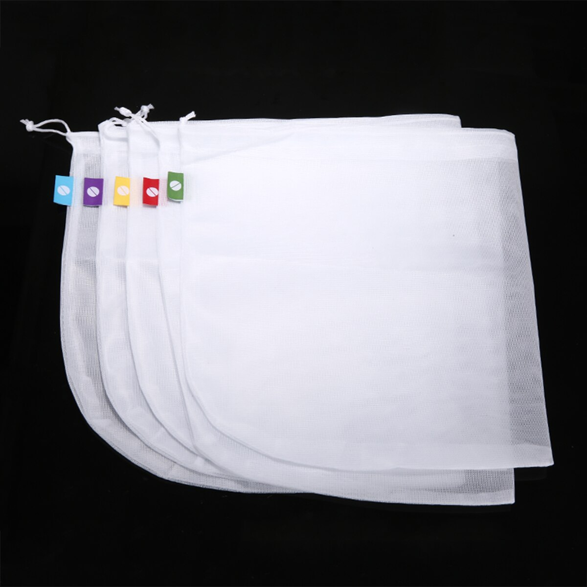5pcs Reusable Mesh Product Bags Eco Friendly Grocery Vegetable Fruit Kitchen Storage Bags Mayitr