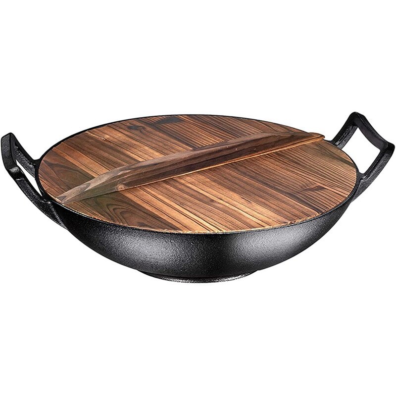 Couvercle de casserole de cuisine en bois de 2 pièces couvercle de casserole couvercle de couvercle de Pot de cuisson en bois Anti-échaudage -26Cm & 30Cm