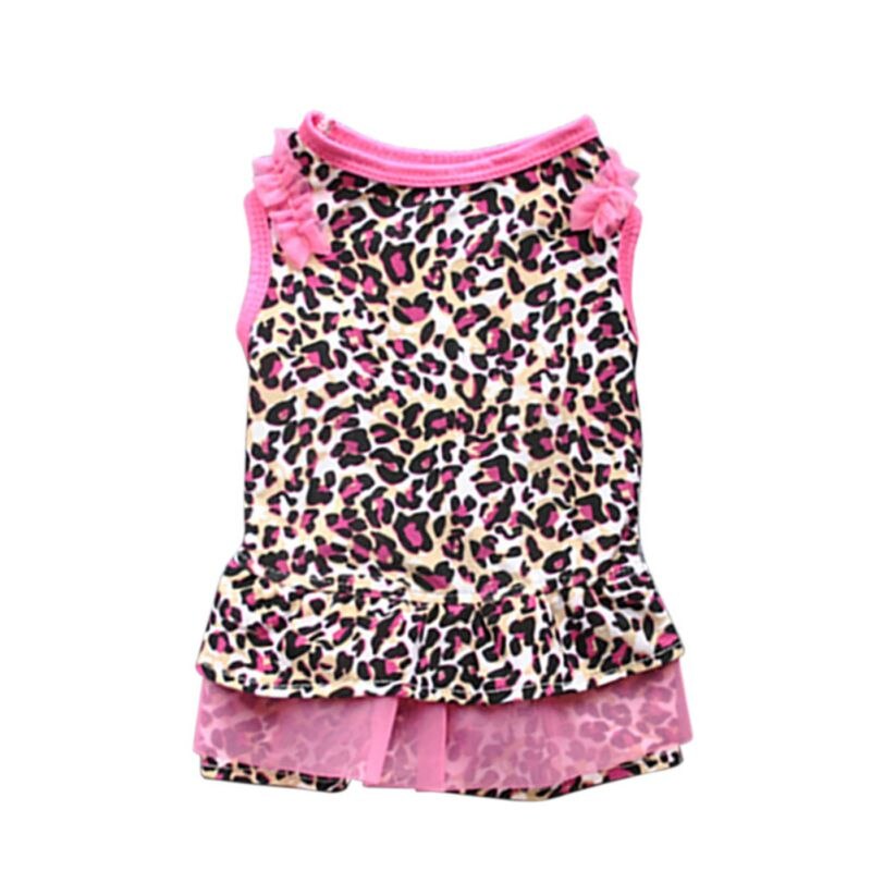Vestido de verano con estampado de corazón y letras para perros pequeños, ropa para cachorros de gato, ropa para mascotas: E / M