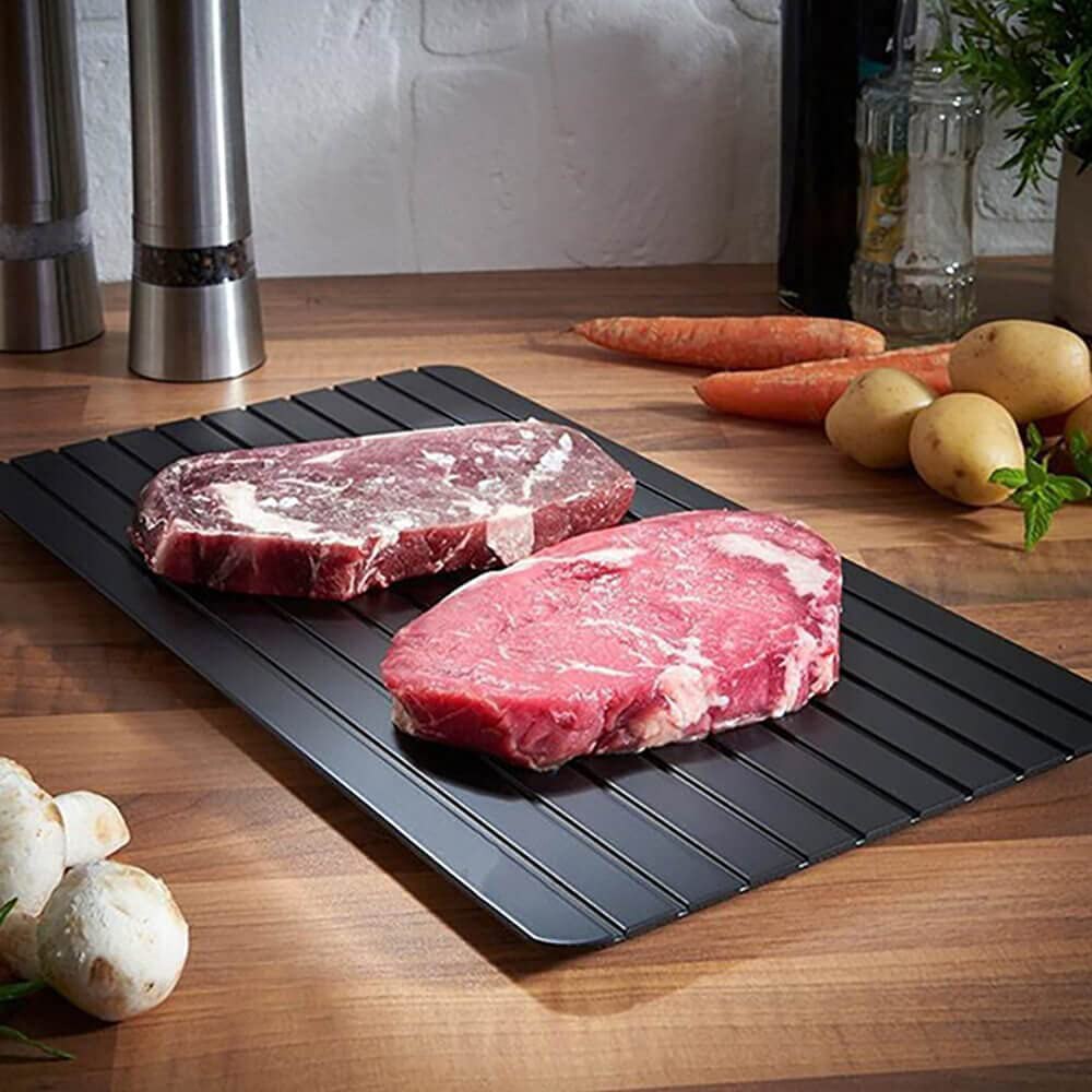 Magisk snabb upptining bricka tining skärbräda tina mat frukt biff kött skaldjur snabbt kök prylar verktyg