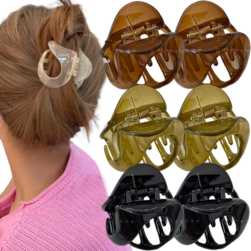 Pinza de garra de pelo cruzada para niña, pinza de pelo con forma de corazón dulce, cangrejo de tamaño pequeño, accesorios para el cabello elegantes, de