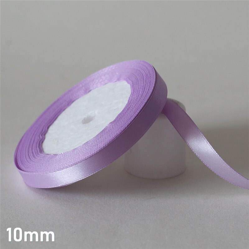 25 Yards/6 Mm-50 Mm Lila Zijde Satijn Lint Diy Materiaal Voor Prom Decoratie Bruiloft Box verpakking Accessoires D7: 10mm Lilac
