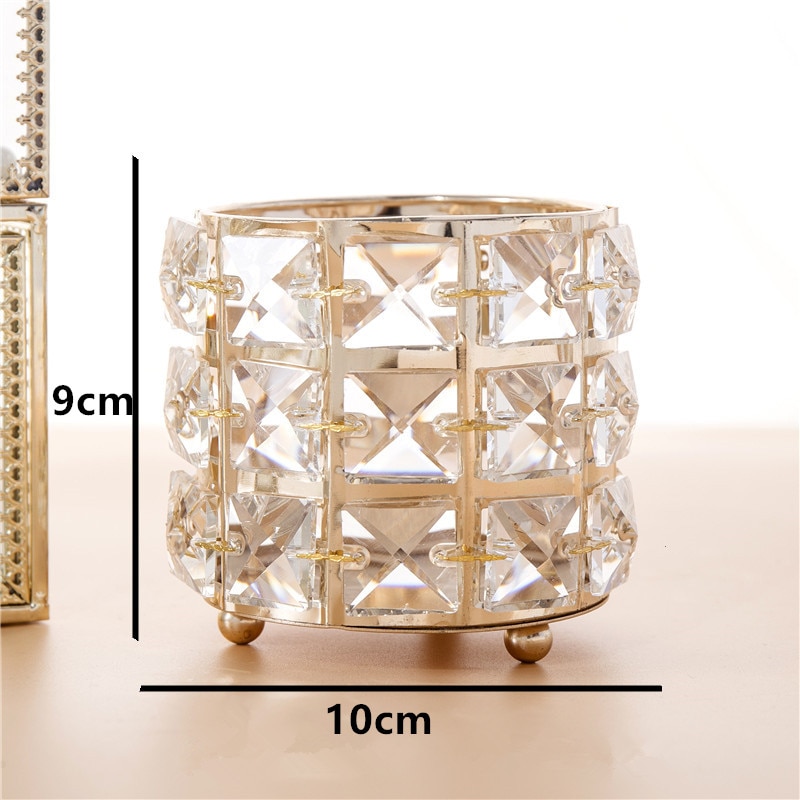 1 stykke krystal lysestage lysestage rør smykker opbevaringsboks hjem bryllupsfest desktop dekoration