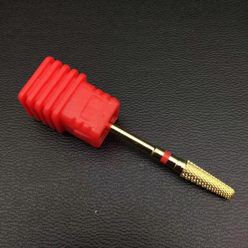6 tipos de brocas de carburo en forma de maíz, máquina eléctrica para manicura, fresa, accesorios giratorios para uñas de uña dorada: Gris claro