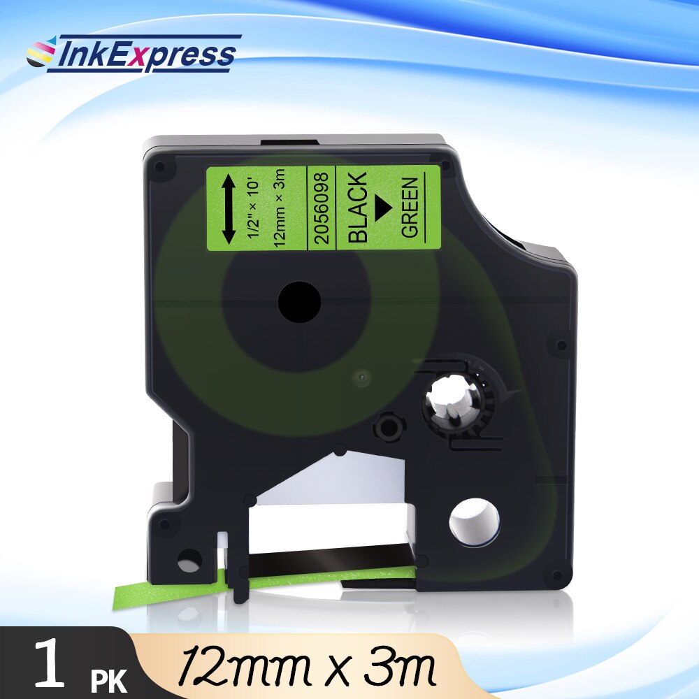 7 Colors 12mm Glitter Tape For DYMO D1 Glitter Label Tape Printer Ribbon 2056094 2056091 For DYMO LabelManager 160 Label maker: Green Glitter