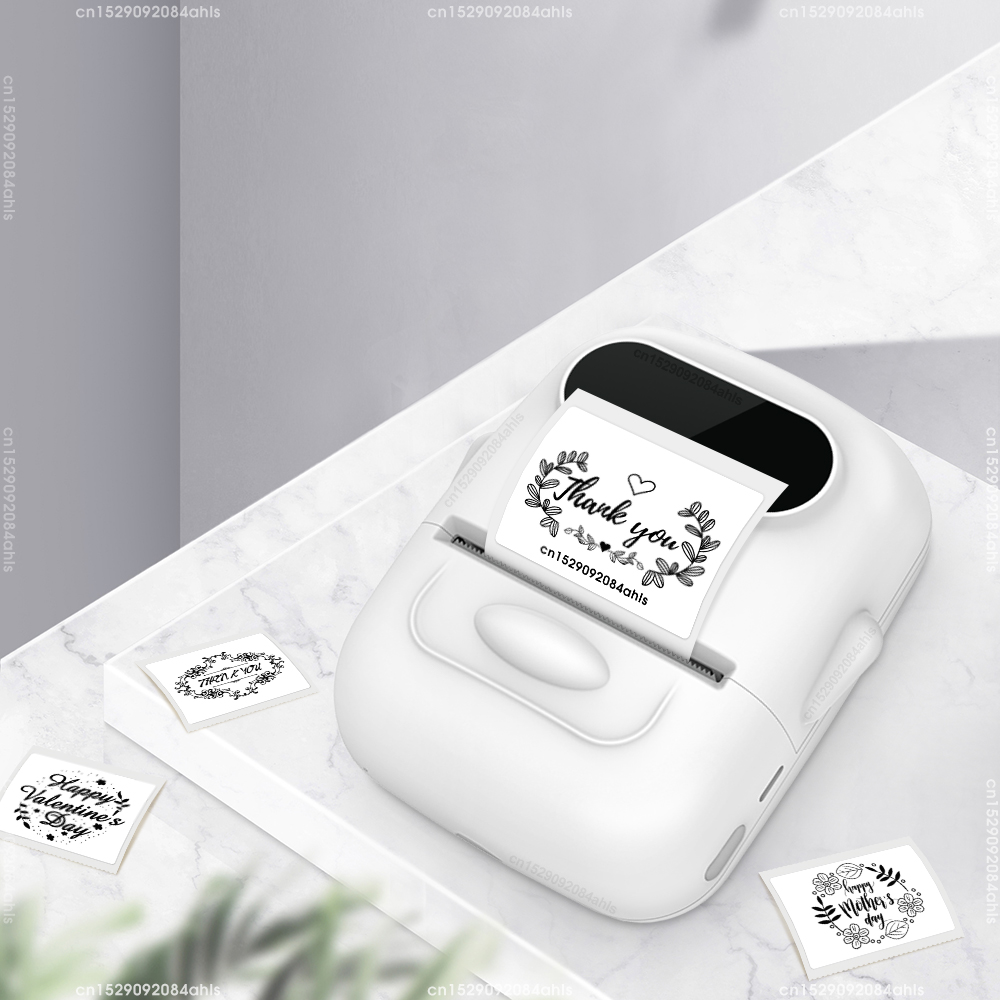 Inkless Adheisve Sticker Labeling Machine P50 Thermal Printer Bluetooth Portable Label Maker Similar as M220 M110 E210 Labeller: WHITE