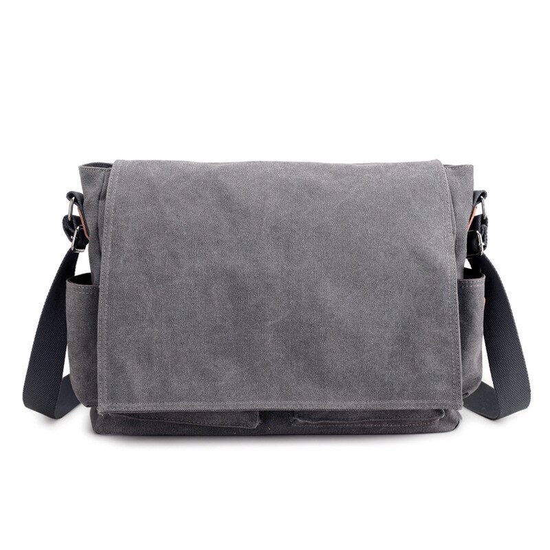 Men&#39;s Brand Canvas Briefcase Business office man Messenger Bag Casual male Computer Laptop bag Cover Large Crossbody bags 2022: Gray