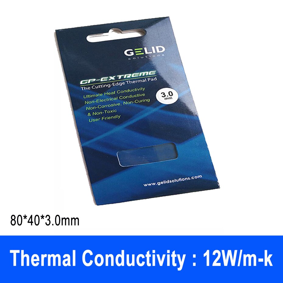 GELID GP-EXTREME Thermal Grease 80X40MM/120X120MM Thermal conductivity 12W/MK CPU GPU Silicone Grease pad: 80X40X3.0mm