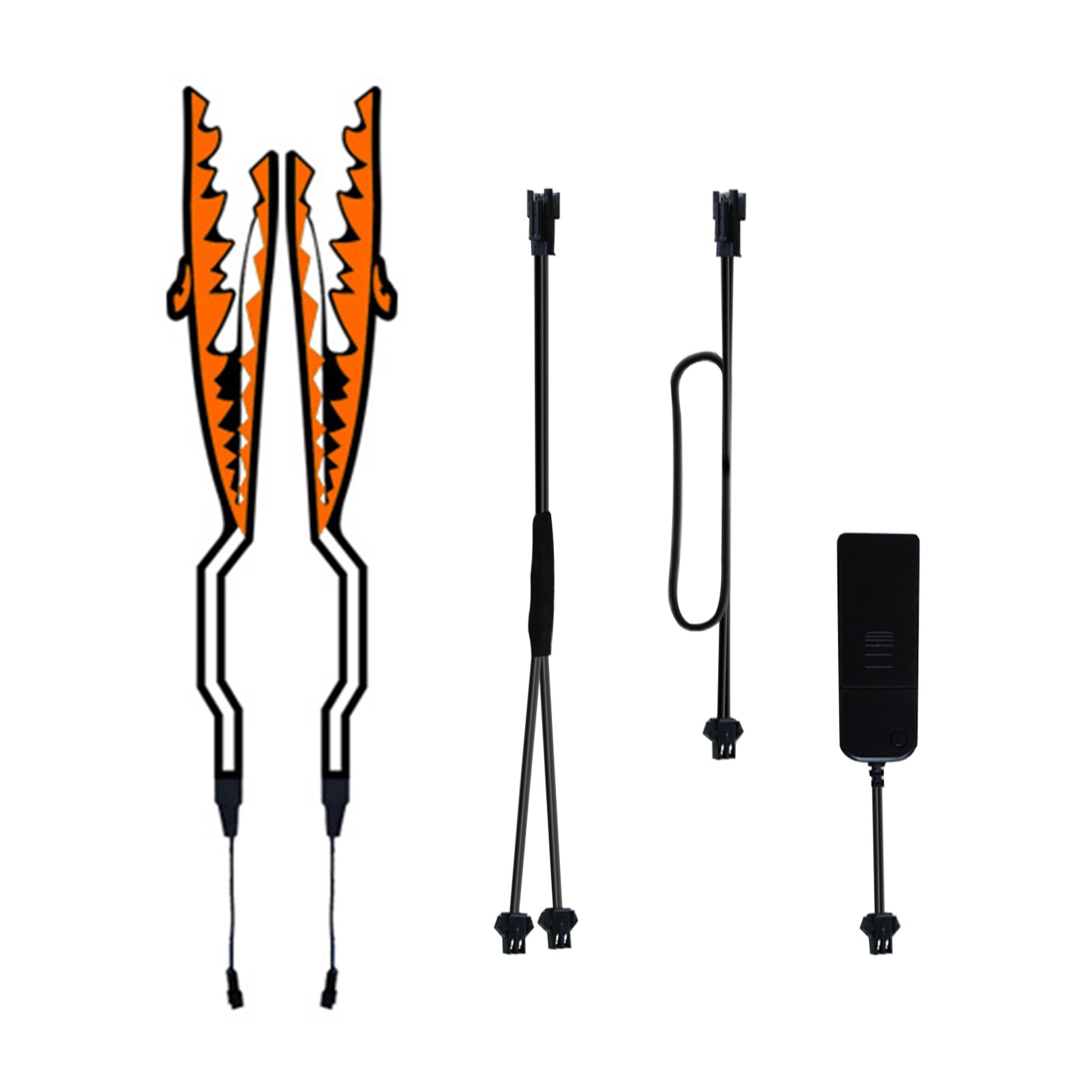 Led Easy Clean PVC Waterproof Light Strip Sticker Kit Night Riding Warning Motorcycle Helmet Flexible Bar Accessories Signal: Orange