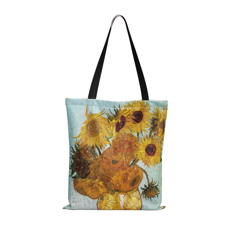 Ölgemälde Lieferwagen Gogh sternenklar Nacht Käufer Tasche für Frauen Sonnenblume Künstlerische Große Tuch Leinwand Tote Tasche Eco Frauen Einkaufen tasche: Stil6