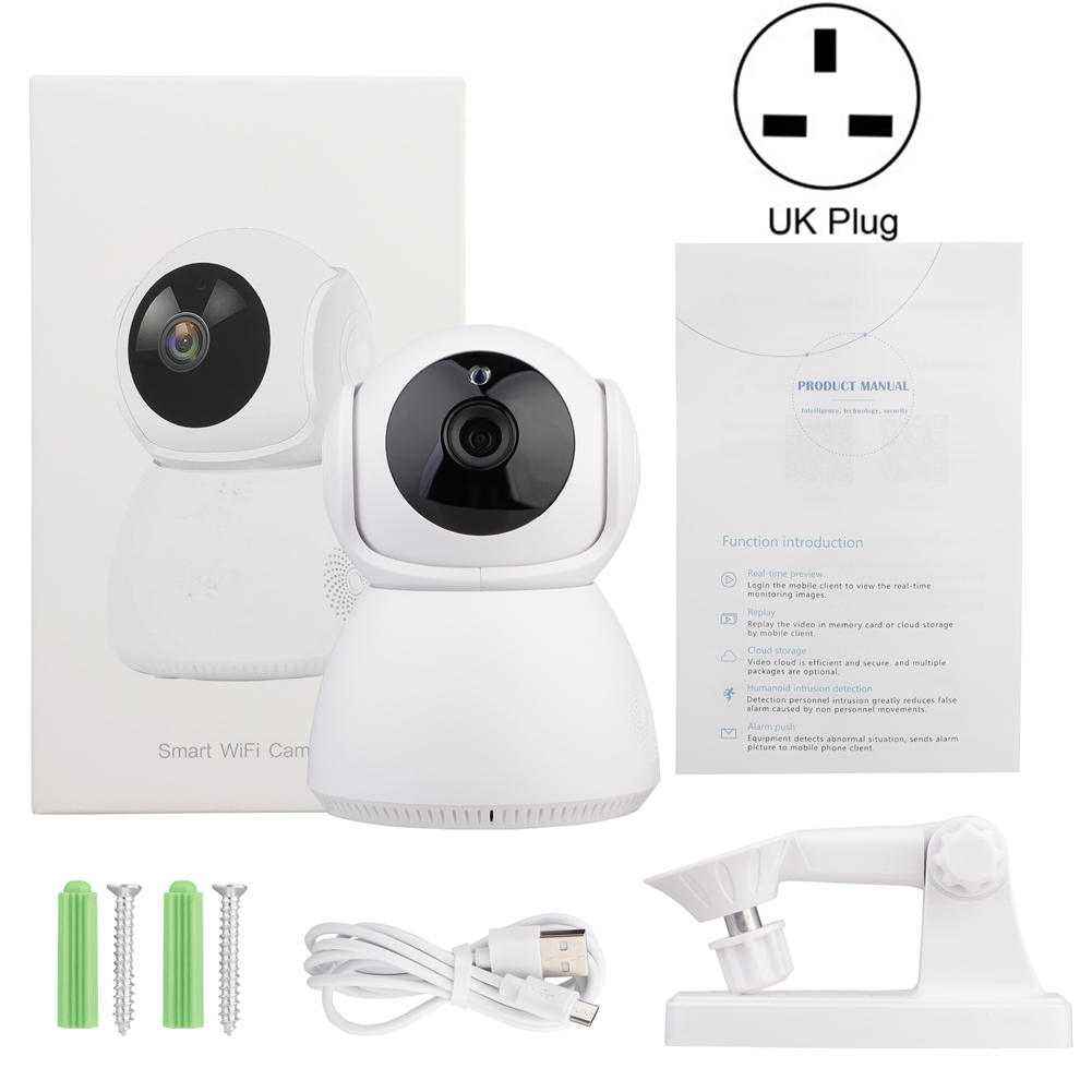 Ir nattesyn smart baby monitor kamera hjemme sikkerhed ip kamera trådløs wifi kamera wi-fi cctv overvågning 720p: Uk-stik