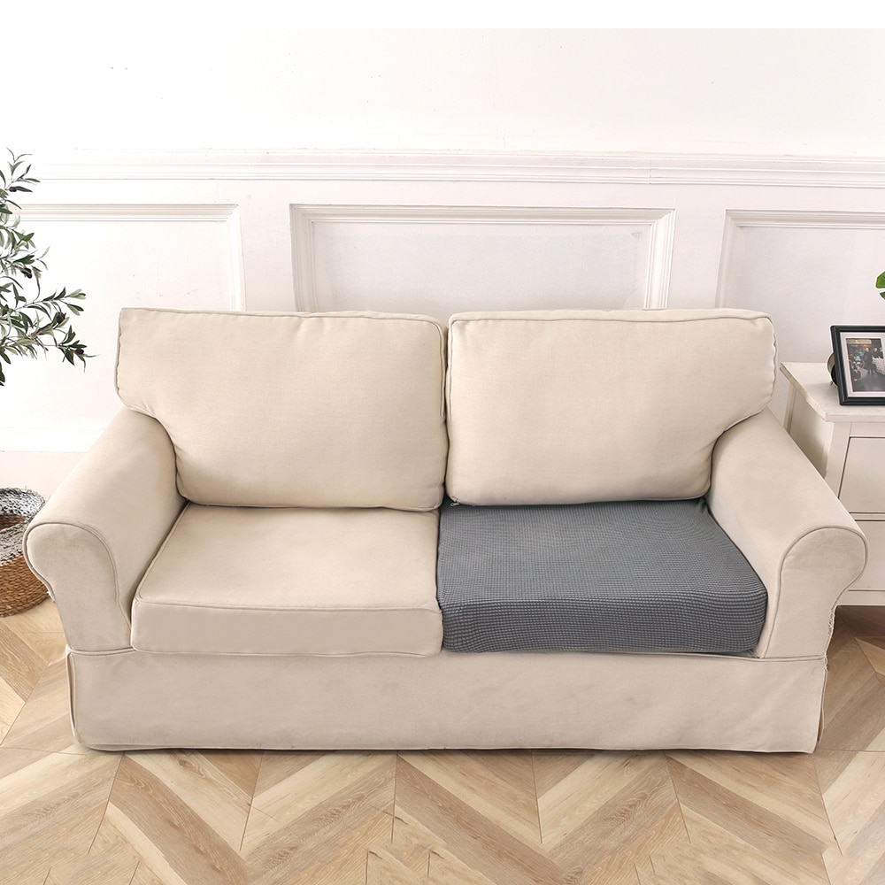 Ensfarvet sofapudebetræk elastisk beskytter sofadæksel personlighed matchende vaskbar sofadækselovertræk