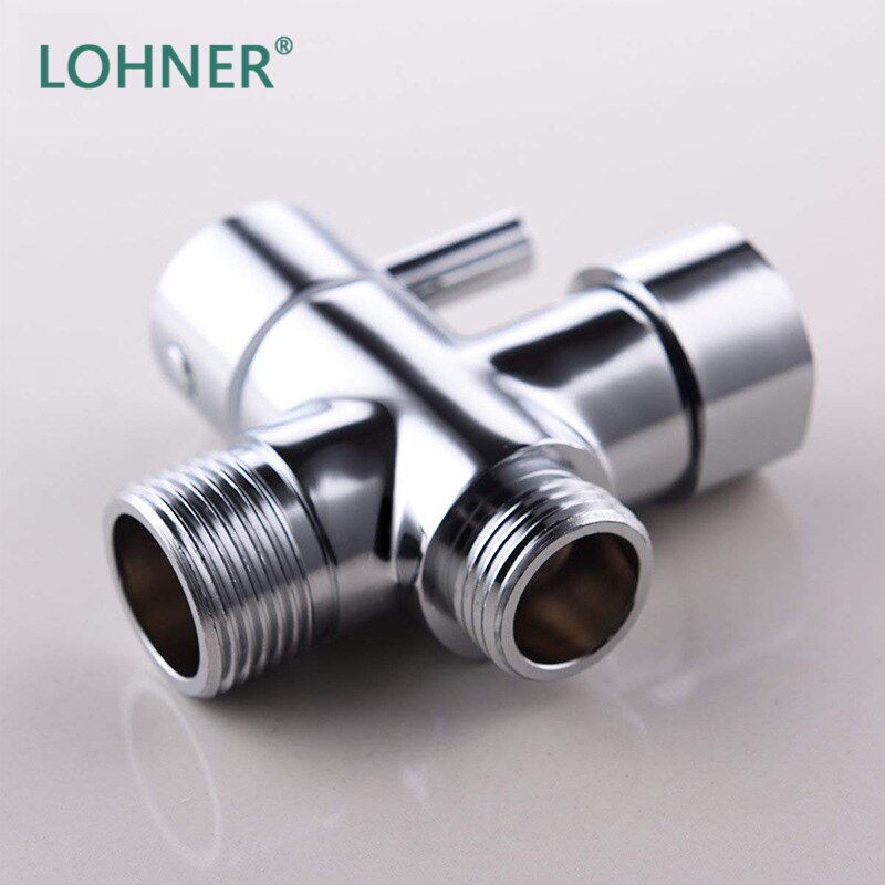 Lohner Bathroom Toilet Bidet Filling Valves Brass T Adapter Diverter Chrome Plated Shattaf Sprayer Control Water Stop Valve