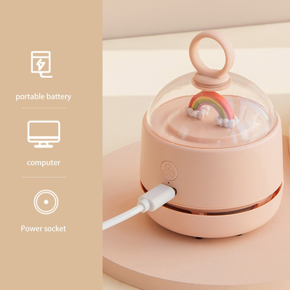 Desktop Vacuum Cleaner Handheld Rechargeable Small Dust Crumbs Suction Cleaning Mini Vacuum Cleaner Household Cleaning Tools