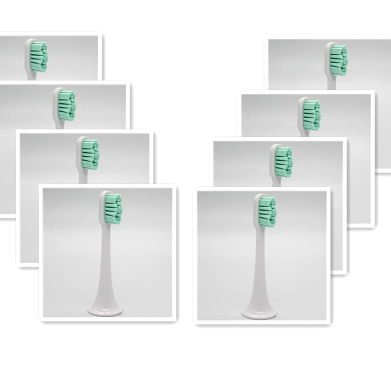 Cabezales de cepillo de dientes eléctrico Xiaomi Mijia Sonic, repuesto de alta densidad para blanqueamiento 3D, T300, T500, 8 Uds.: 8pcs t300 t500 green