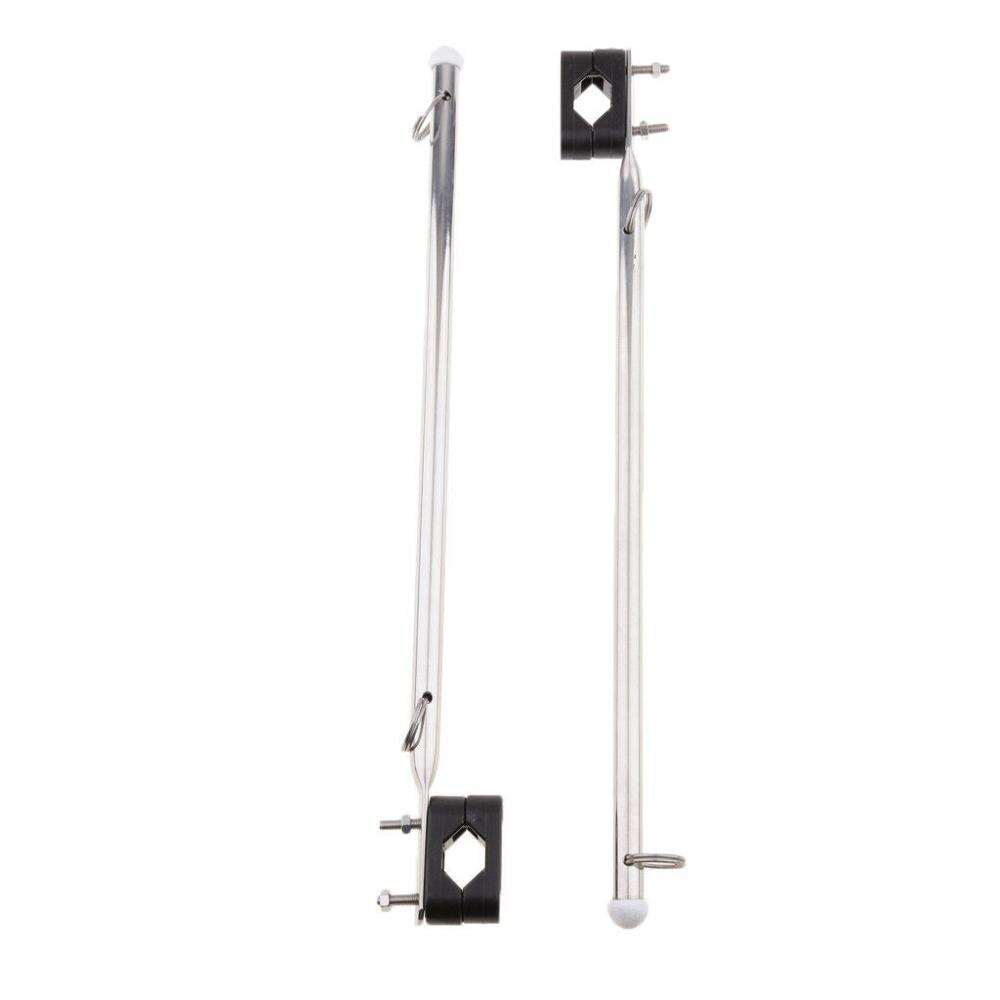 2PCS 14" Boat Flag Pole Holder 7/8"- 1" Rail Mount Adjutable Stainless Steel