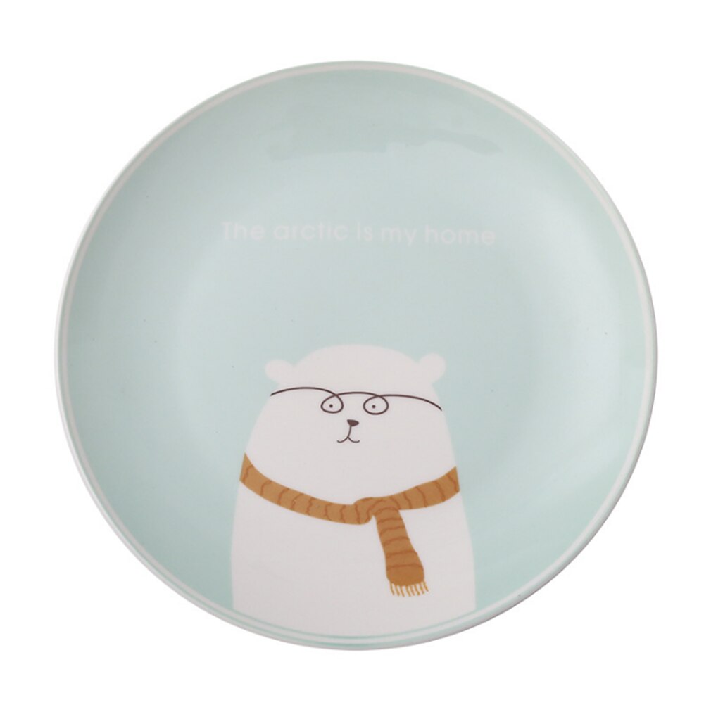 Cartoon cute ceramic cutlery children's dinner plate steak plate breakfast plate dessert plate and cup: palte of bear 1