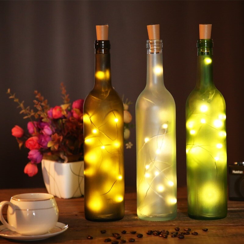Cork Bottle Lights Battery Power LED Wine Bottle Fairy String Lights with Cork for Party Wedding Christmas Bar Decoration Lights