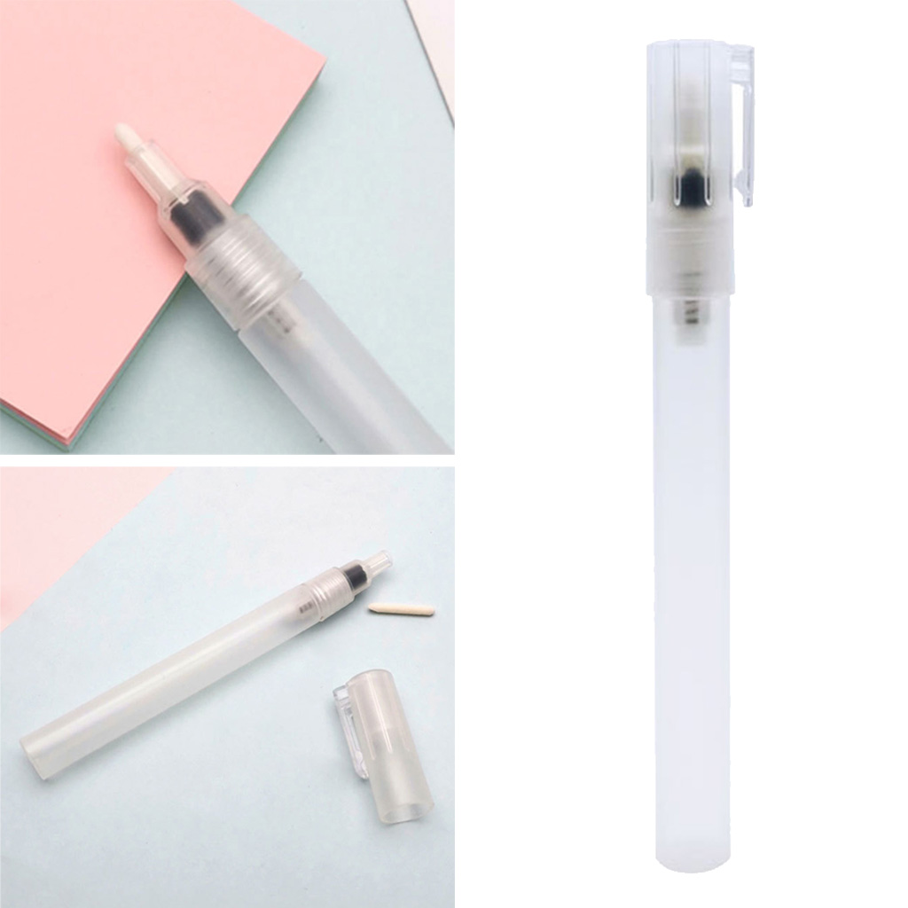 Bolígrafos de punta plana para pintar, rotuladores de plástico de 3mm, redondos, acrílicos, acuarelas, tinta de tubo en blanco, recarga de plumas