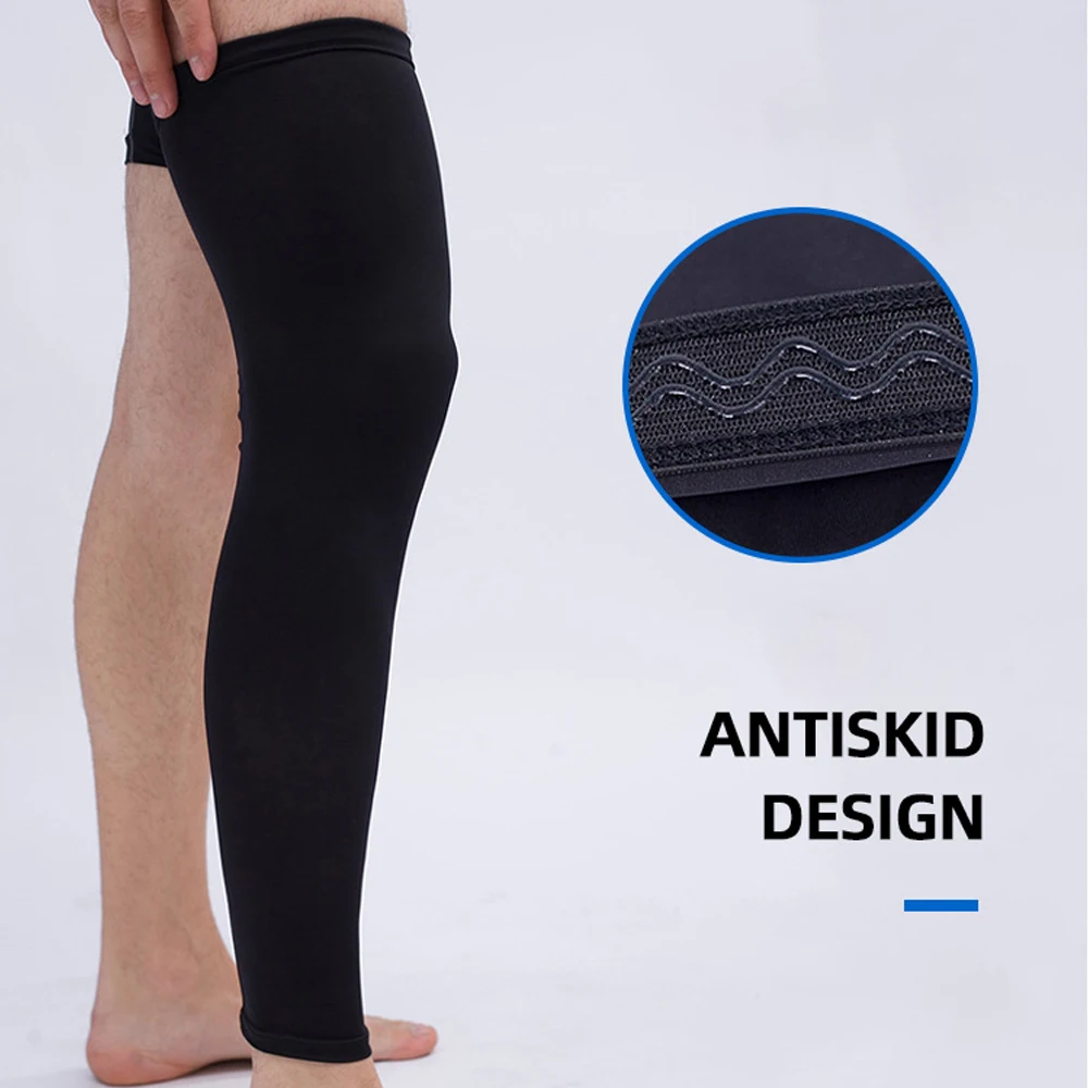Manchon de jambe de compression pleine longueur pour hommes et femmes, sport, cyclisme, cuisse, genou, mollet, vélo, basket-ball, 1 pièce
