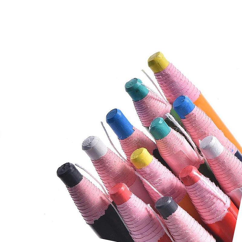 12pçs lápis de giz colorido para costura, lápis de giz sem cortes, caneta marcadora de tecido para retalhos, ferramenta de roupas diy, acessório de vestuário: Verde exército